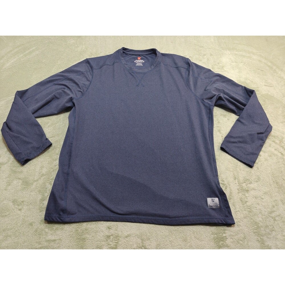 Rugged Elements Men XL Performance Shirt Navy Blue Sueded Utility Long Sleeve
